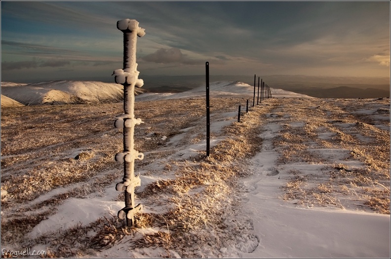 Old fence posts leading to Ben Chonzie summit.jpg